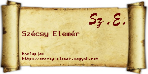 Szécsy Elemér névjegykártya