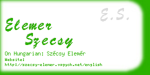 elemer szecsy business card