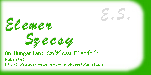 elemer szecsy business card